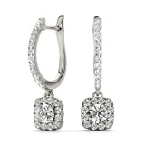 Round Diamond Halo Earrings