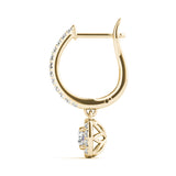 14K Yellow Gold Round Diamond Halo Earrings