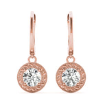 14K Rose Gold 1/2 CT Round Diamond Stud Earrings
