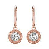 14K Rose Gold 1/2 CT Round Diamond Stud Earrings