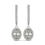 Round Diamond Halo Earrings with 34 Stones
