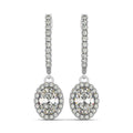 Round Diamond Halo Earrings with 34 Stones