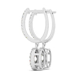 Round Diamond Halo Earrings with 34 Stones