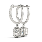 14K White Gold Round Diamond Halo Earrings