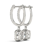14K White Gold Round Diamond Halo Earrings