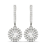 Round Diamond Halo Earring Set