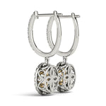 14K Yellow Gold Round Diamond Halo Earrings