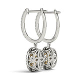14K Yellow Gold Round Diamond Halo Earrings