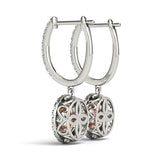Rose Gold Round Diamond Halo Stud Earrings
