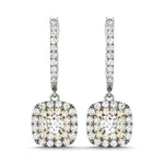 14K Yellow Gold Round Diamond Halo Earring Set