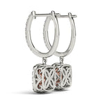 14K Rose Gold Round Diamond Halo Earrings