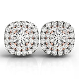 Multi-Diamond Round Halo Earrings