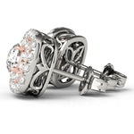 Multi-Diamond Round Halo Earrings