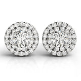 Diamond Halo Round Earrings