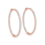 Rose Gold Diamond Inside Out Hoop Earrings