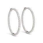 Round Diamond Inside Out Hoop Earrings