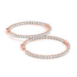 Rose Gold Diamond Inside Out Hoop Earrings