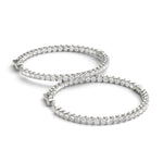 Round Diamond Inside Out Hoop Earrings