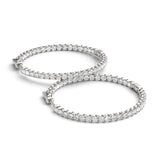 Round Diamond Inside Out Hoop Earrings
