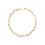 14K Yellow Gold Diamond Inside Out Hoop Earrings