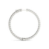 Round Diamond Inside Out Hoop Earrings