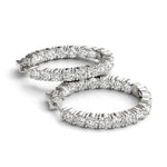 14K Gold Diamond Inside Out Hoop Earrings