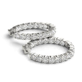 14K Gold Diamond Inside Out Hoop Earrings