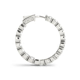 14K Gold Diamond Inside Out Hoop Earrings