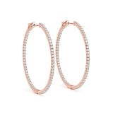 14K Rose Gold Diamond Inside Out Hoop Earrings