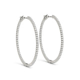 Diamond Inside Out Hoop Earrings in Multiple Gold Options