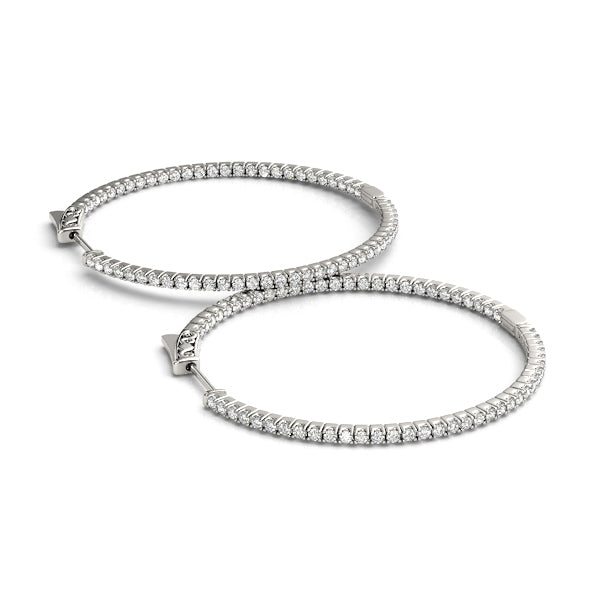 Diamond Inside Out Hoop Earrings in Multiple Gold Options
