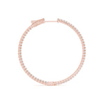 14K Rose Gold Diamond Inside Out Hoop Earrings