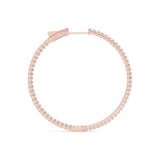 14K Rose Gold Diamond Inside Out Hoop Earrings
