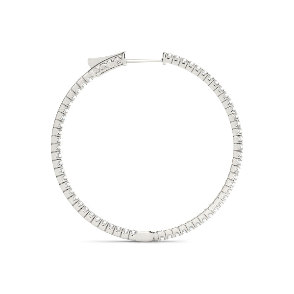 Diamond Inside Out Hoop Earrings in Multiple Gold Options