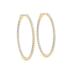 14K Yellow Gold Diamond Inside Out Hoops