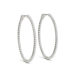 Round Diamond Inside Out Hoop Earrings