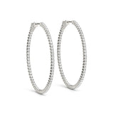 Round Diamond Inside Out Hoop Earrings