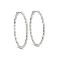 Round Diamond Inside Out Hoop Earrings