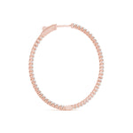14K Rose Gold Round Diamond Inside Out Hoop Earrings