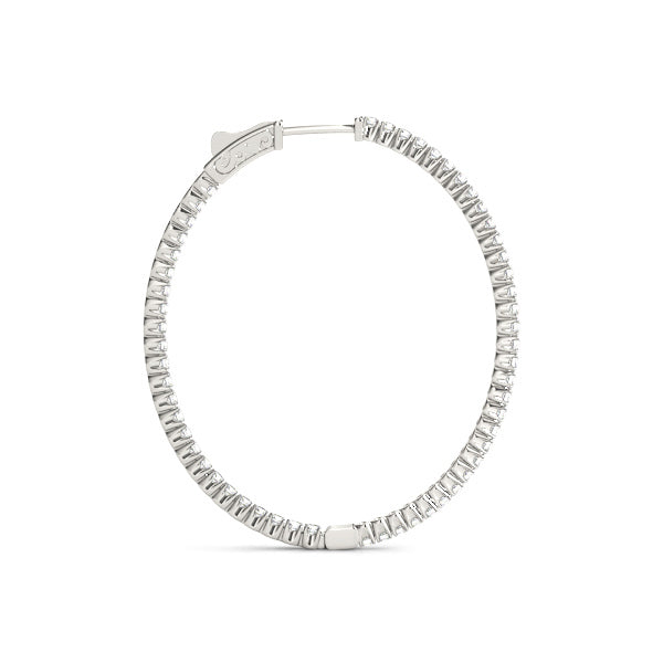 Round Diamond Inside Out Hoop Earrings