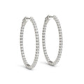 Round Diamond Inside Out Hoop Earrings