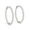 Round Diamond Inside Out Hoop Earrings