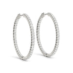 Diamond Inside Out Hoop Earrings in Multiple Metals