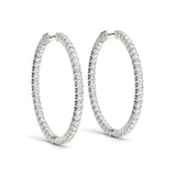 Diamond Inside Out Hoop Earrings in Multiple Metals