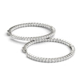 Diamond Inside Out Hoop Earrings in Multiple Metals