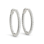 Diamond Inside Out Hoop Earrings in Multiple Gold Options