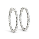 Diamond Inside Out Hoop Earrings in Multiple Gold Options