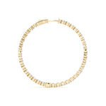 14K Yellow Gold Round Diamond Inside Out Hoop Earrings