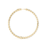 14K Yellow Gold Round Diamond Inside Out Hoop Earrings