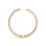 14K Yellow Gold Diamond Inside Out Hoop Earrings